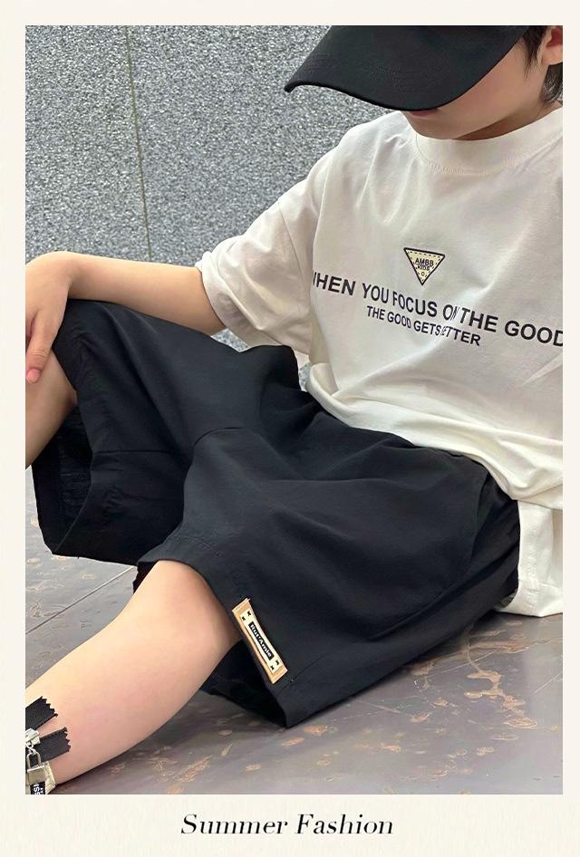 Product Introduction of Summer minimalist thin children's shorts for boys and girls, children's clothing for boys and girls, solid color cotton pants for boys 6