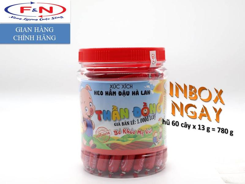 Xúc Xích Heo Hầm Đậu Hà Lan TĐ Hủ 13g x 60cây = 780g
