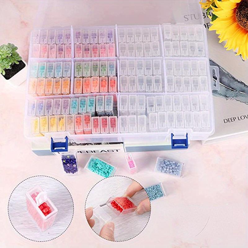 124 Compartment Diamond Art Painting Accessories Storage Container, 2 Counts DIY Craft Tools Jewelry Bead Storage Box, Art Supplies Gifts 0