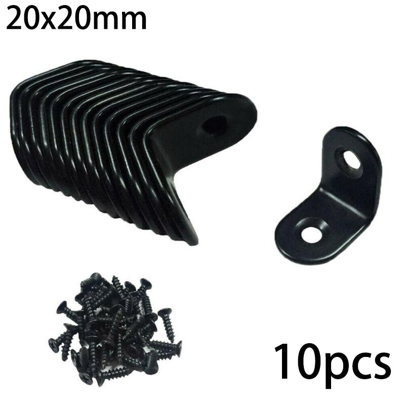 Product Introduction of 10pcs Black L-Shaped Brackets Stainless Steel Right Angle Bracket Support Iron Wardrobes Cabinet Joint Furniture Hardware 26