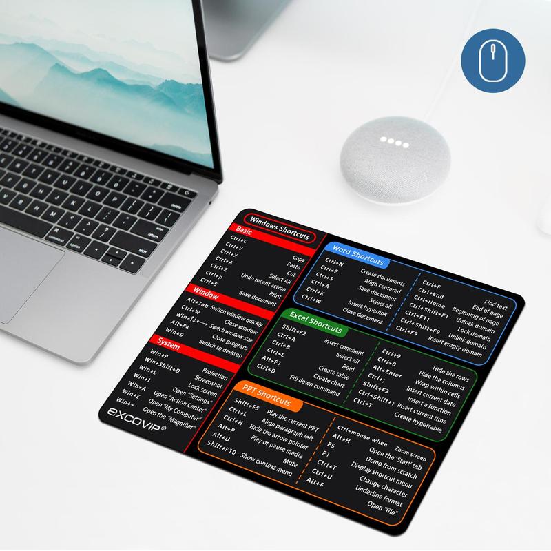 Product Introduction of EXCOVIP Mouse Pad, Office Word Excel PPT Shortcut Key Mouse Pad, Computer Accessories for Home Office 3