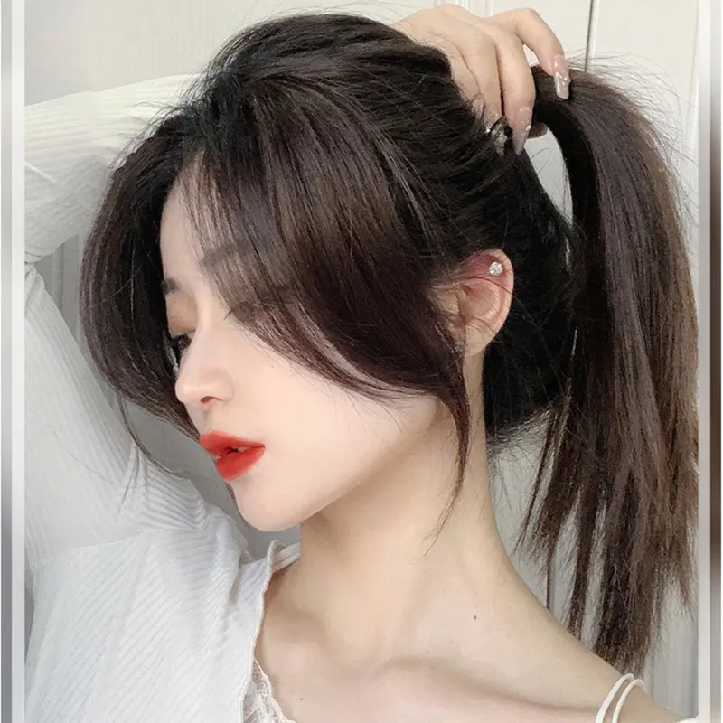 XJ-Kẹp Tóc Mái Bên, 2 Cái, Vô Hình, Liền Mạch, Bên Trái Và Bên Phải, Tóc Mái Không Khí, Kẹp Tóc Nối, Kẹp Tóc Tua Rua Giả 2