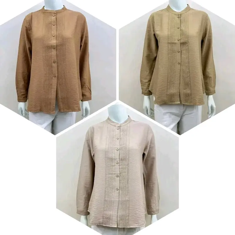 KEMEJA ATASAN WANITA OVNESEL TERBARU  LINEN IMPORT 5
