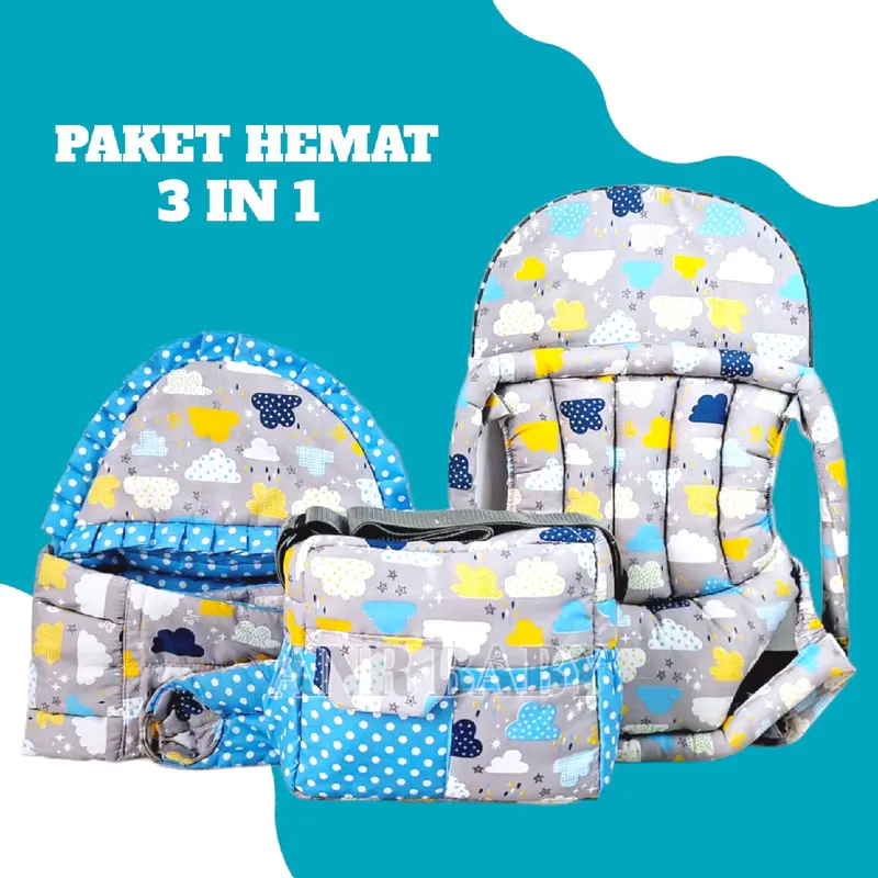 Paket Hemat 3in1 Gendongan Samping Bayi Tas Medium Sama Gendongan Depan Bayi Baru lahir Balita Cewek Cowok 4