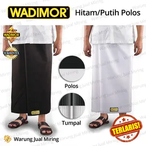 SARUNG WADIMOR Hitam Polos dan Putih Tumpal Kain Samping Sholat Santri Putra Dewasa Anak Laki Remaja Tanggung Pria Cowo Cowok SMP Jumbo Alat Solat Shalat Duduk Muslim Katun Tenun Warna Grosir Premium Motif Gajah Original Untuk Paket Hampers Peci Baju Koko