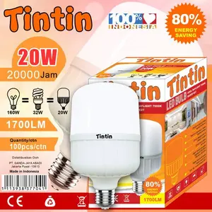 10pcs Paket Grosir bohlam lampu LED tintin 20w 20 watt Putih