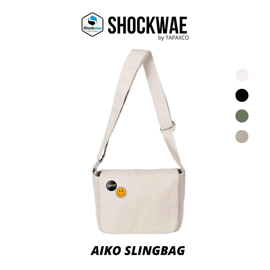 TAPAXCO Tas Selempang Pria Terbaru Aiko Korean Slingbag Kanvas Casual Local Original Hitam