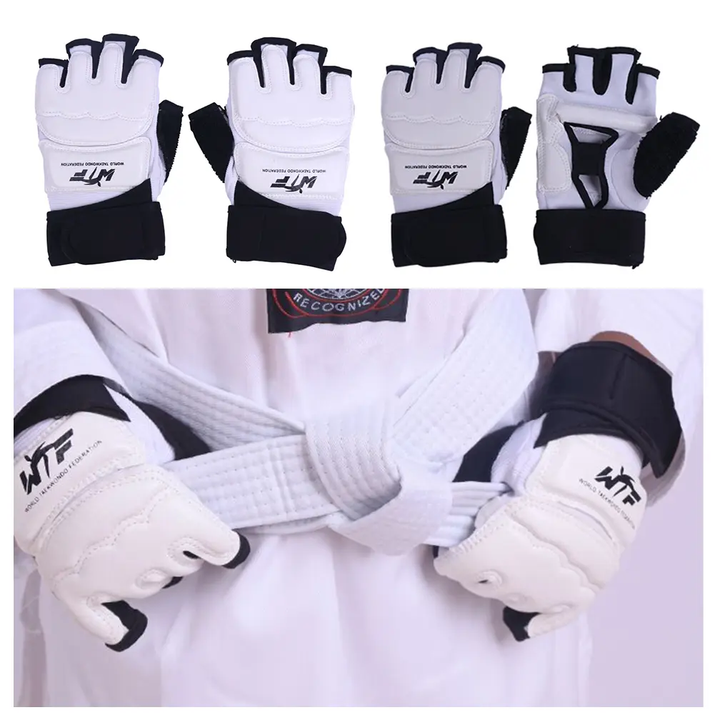 TK 1 Pair Taekwondo Protectors Sanda Training Match Hands Feet Guard Banket Gloves Foot Hand Joint Protective Gear #439530