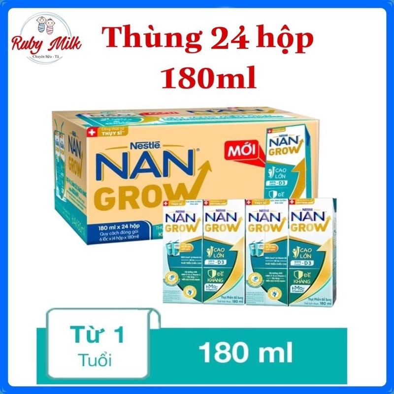 Combo 6 lốc sữa bột pha sẵn Nan Grow 180ml