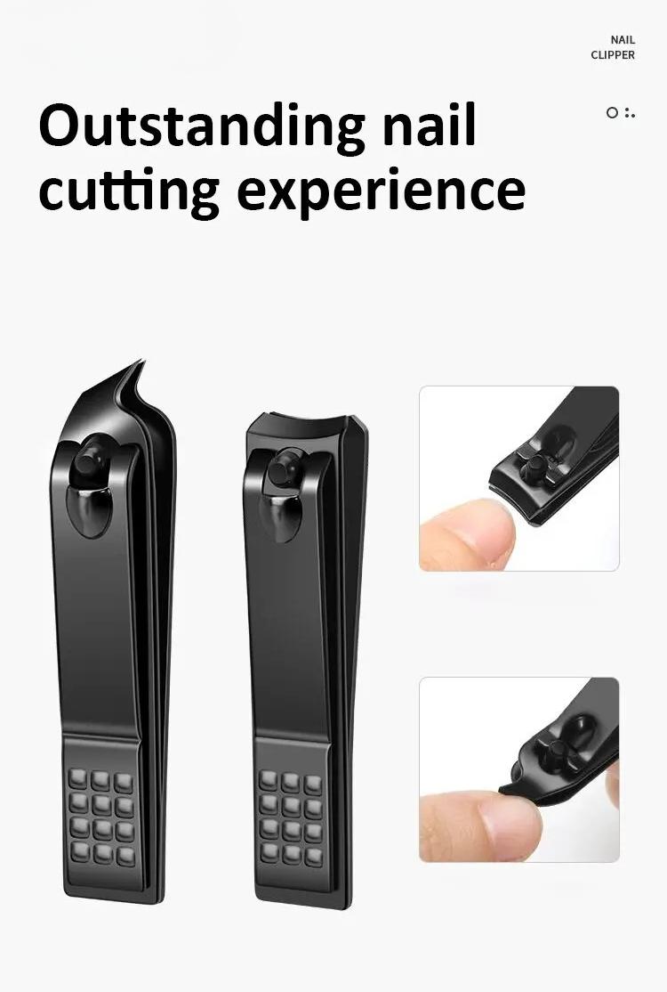 Product Introduction of Set Manikur Mewah Mudah Alih, 6 Keping, Kit Pedikur, Set Gunting Kuku Hitam Terang, Alat Penjagaan Diri, Termasuk Gunting Kening, Ketibaan Baru 3