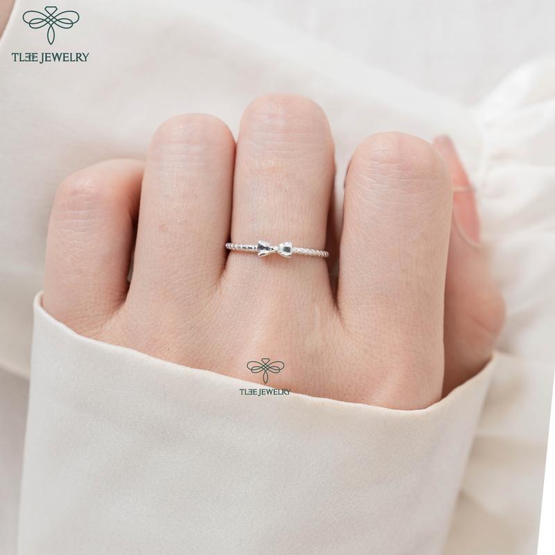 Nhẫn bạc nữ TLEE nơ tiểu thư dịu dàng TLEE JEWELRY A0183 3