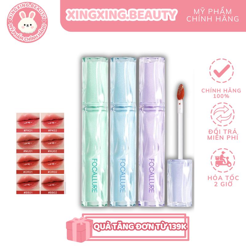 [HỎA TỐC] Son tint bóng Focallure Chính Hãng hiệu ứng môi căng bóng mọng nước lâu trôi bám màu tốt XINGXINGBEAUTY Cosmetic Nữ Women Son Môi Mỹ Phẩm Trang Điểm 0