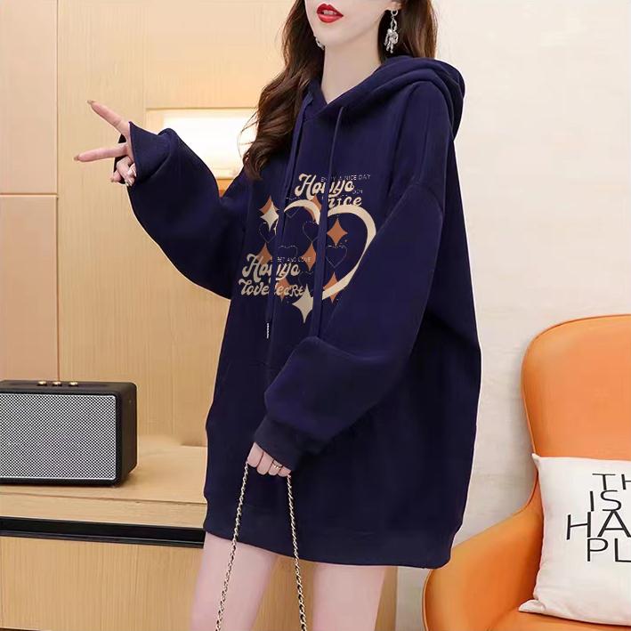 Áo Nỉ Có Mũ Trùm Đầu, Dày Dặn, Lót Lông Cừu, Dáng Rộng Vừa Vặn, Dài Trung Bình Phong Cách Hàn Quốc, Dành Cho Nữ, Mùa Thu Và Mùa Đông, Hàng Mới Về, 2024 3