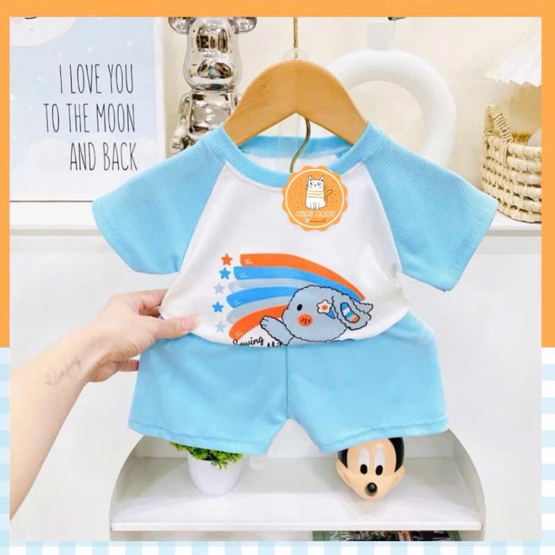 Product Introduction of Combo 6 Bộ (Mua 5 bộ tặng thêm 1 bộ bất kì) Cộc Tay tăm lạnh phối in thú. Cho Bé Trai/Bé Gái 3-16kg, Thoải Mái 2