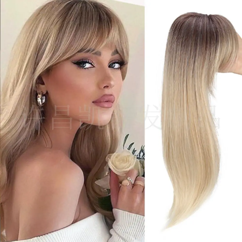 Hair Patch Top Export Synthetic Hair Block Eight-Character Bangs Long Curly Hair Women Seamless Hair Patch Xuchang Wig woody  harrelson  wig