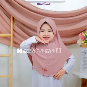 Kalisha X Shamira Jilbab Instan Anak Jersey Kerudung Sakinah Pinguin Jersey Hijab Sekolah Muslim Full Variasi Warna All Size Kids 4-9tahun