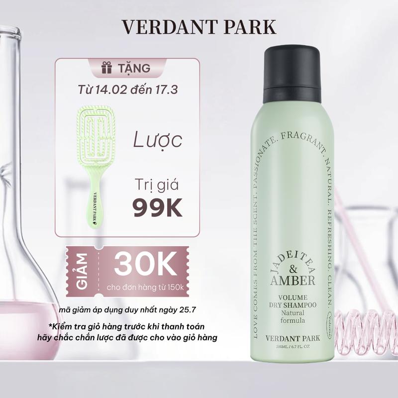 Xịt khô phồng tóc VERDANT PARK Jadeitea & Amber 200ml dầu gội khô kiềm dầu lâu bết VDPK03