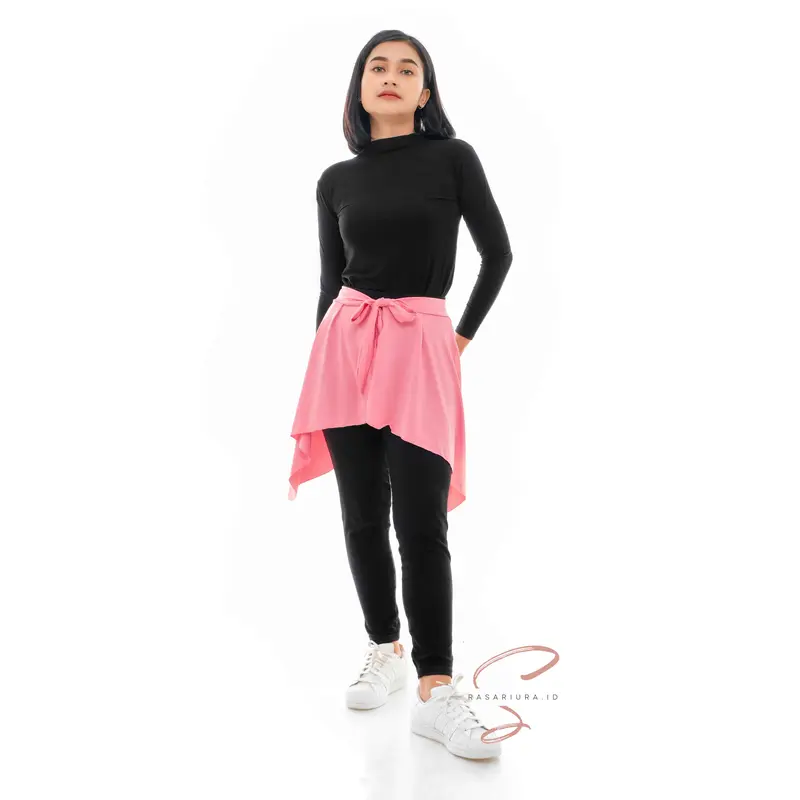 Rok Penutup Pinggul Pinggang Olahraga Rok Tali Aerobik  Zumba  Sport Nyaman Nyaman  Set Pakaian Hitam Muslim 4