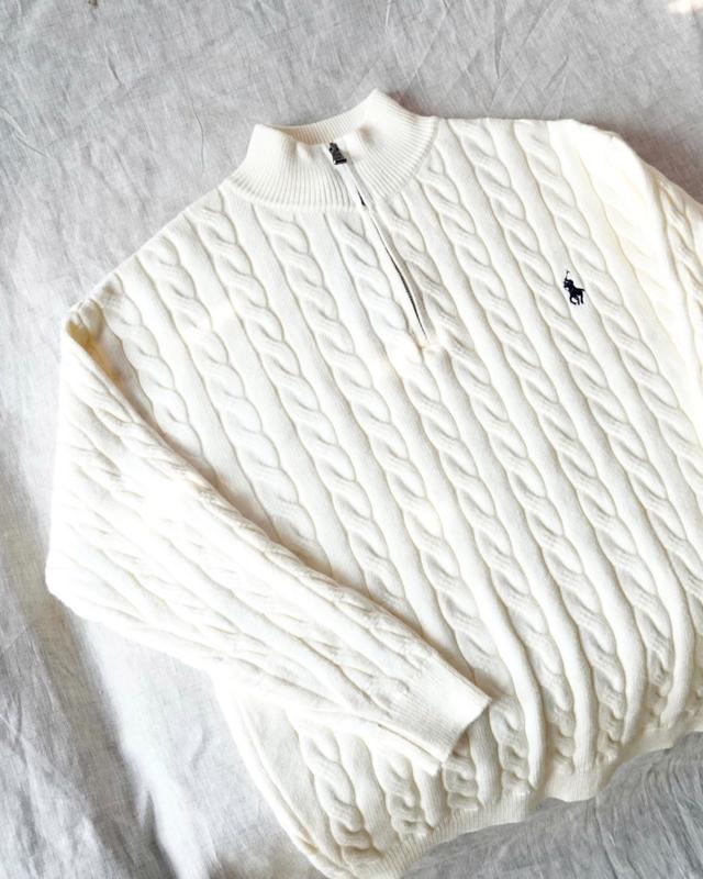 [Hàng Cao Cấp]  Áo Len Nam Cổ Lọ Phối Zip Thêu Ngựa Cao Cấp DENIMST 715, Chất Liệu Len Vặn Thừng Dày Dặn