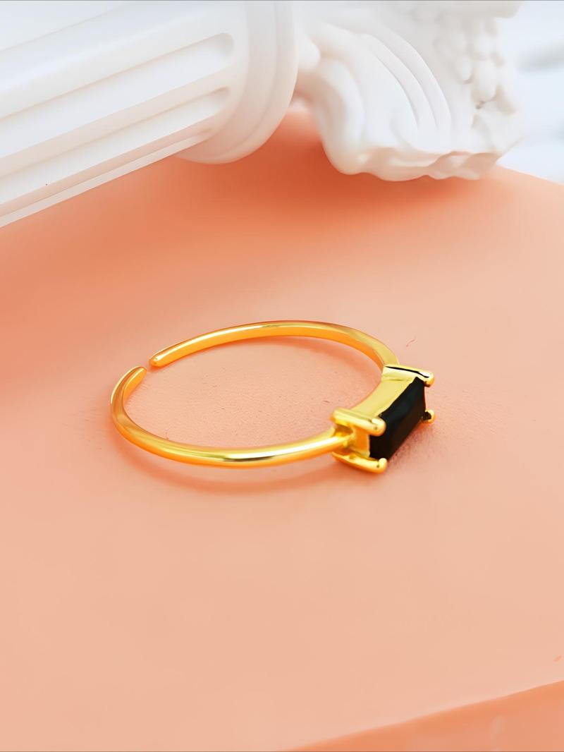 Product Introduction of S925 Sterling Silver Artificial Zircon Decor Cuff Ring, Fashion Jewelry for Party, Daily Clothing Decor, Trendy All-match & Exquisite Jewelry for Birthday Gift 3
