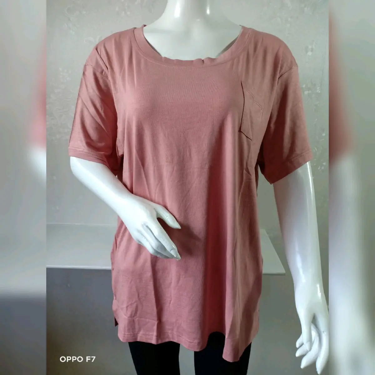 kaos atasan wanita XXL o neck kaos jumbo kaos bigsize Polos Melar Rayon Santai Spandex Tebal Baju Oblong Oversize