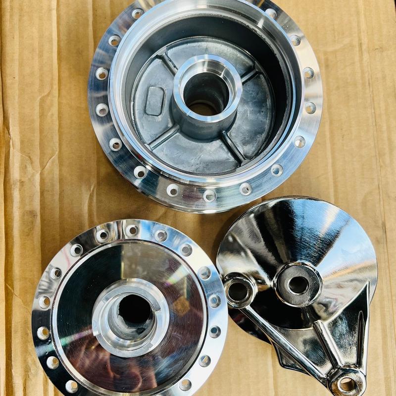 Combo đùm mạ crom wave đĩa loại 1 trước sau luôn má đùm mạ crom Phụ Tùng Mâm Phụ Kiện