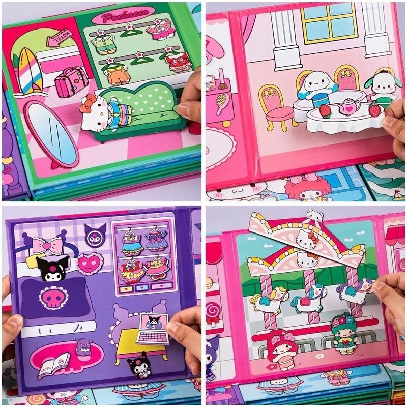 Đồ chơi tranh nam châm Kuromi bé ba natra và các nhân vật hoạt hình dễ thương tranh dán từ tính thủ công cho bé