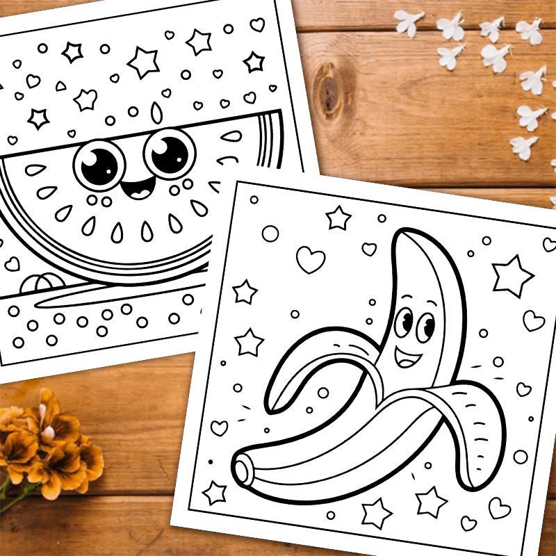 Product Introduction of Pizza Pattern Coloring Book, 1 Count Pizza Pattern Coloring Book, Stress Relief Coloring Book for Friend Kids Students 3