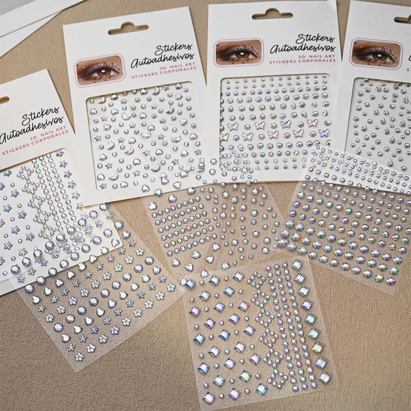 Product Introduction of Diamond Face Stickers Nail Art Diamond Face Performance Party Makeup Ball Decorations No Glue Decorative Face Stickers 9