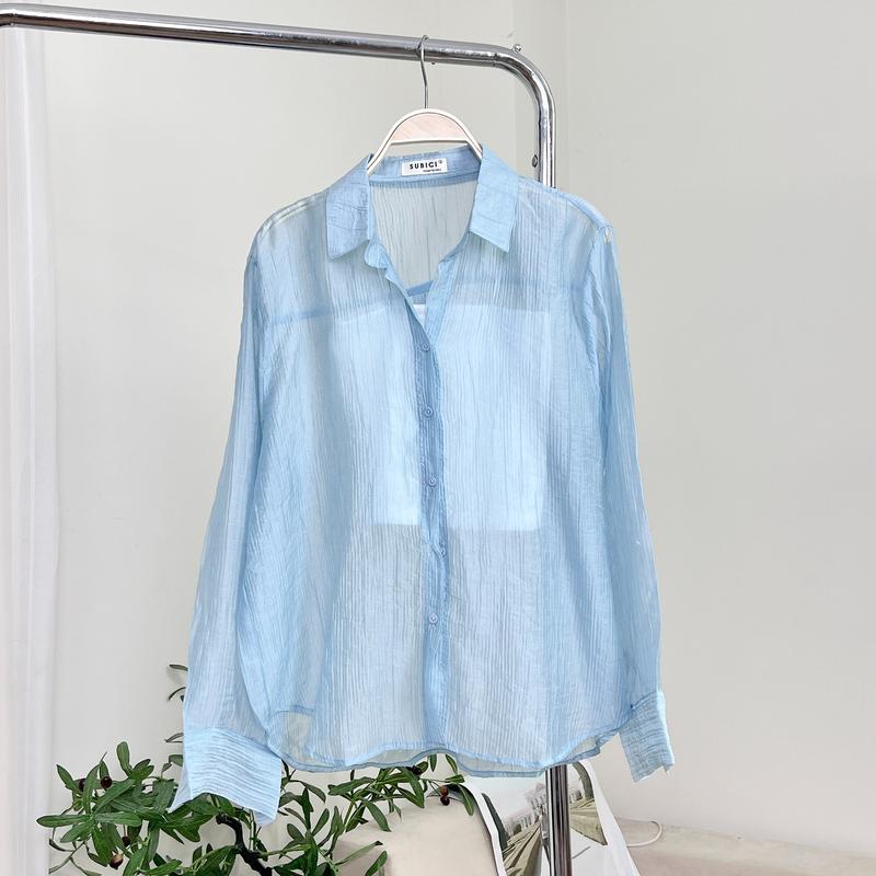 (KÈM LÓT) SET Áo Sơ Mi Voan Tơ 14 Màu Mỏng Mát Sang Chảnh Kèm Áo Hai Dây Dày Dặn Co Giãn, Set Áo Freesize Form Rộng Khoác Đi Du Lịch Đi Biển Top Women Shirt