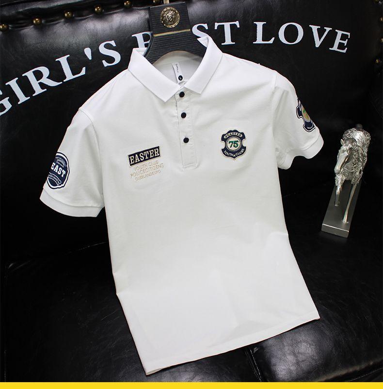 Product Introduction of No.1 Short-Sleeved T-shirt Men's Polo Shirt Summer New High-End Lapel Versatile Half Sleeve T-shirt Fashion Brand Printing T-shirt Menswear Top Human Casual Short Sleeve 9