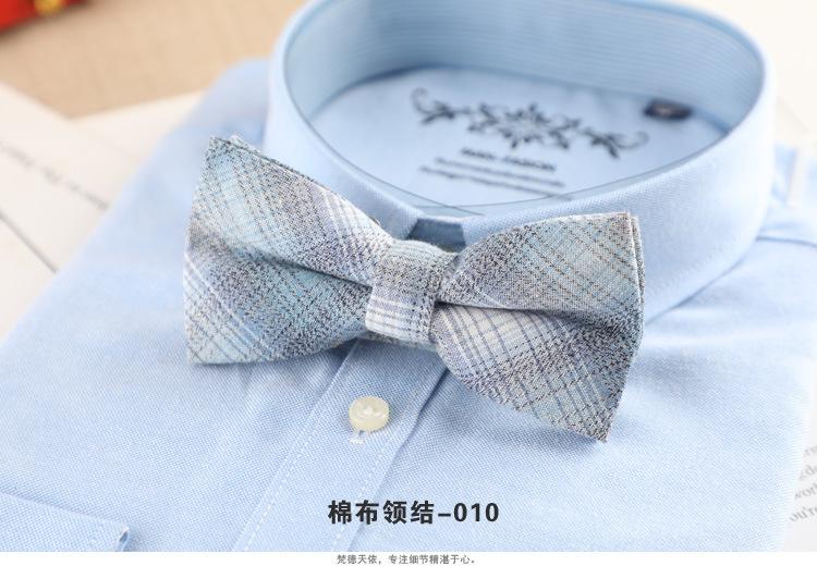 Product Introduction of 1PCS Men's Bow Tie Korean Version Fashion Casual Bow Cotton Trendy Plaid Striped Collar Bow Tie Manufacturer Wholesale Spot 13