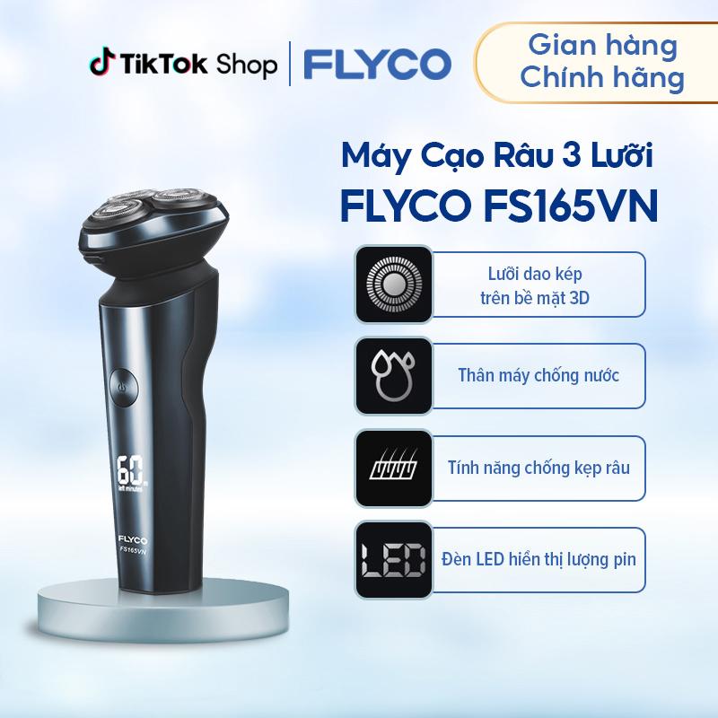 Máy Cạo Râu Flyco 3 Lưỡi Kép FS165VN Thân Máy Kháng Nước Sạc Nhanh 1 Giờ - Hàng Chính Hãng
