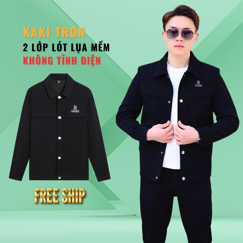 Áo Khoác Nam KAKI (HẾT VẢI DẠ) Phong Cách Cao Cấp 2 Lớp AK02-K7 Thời Trang Công Sở Trung Niên Có Cổ Cúc Bấm Lót Vải Mềm - Có Túi Menswear Jacket