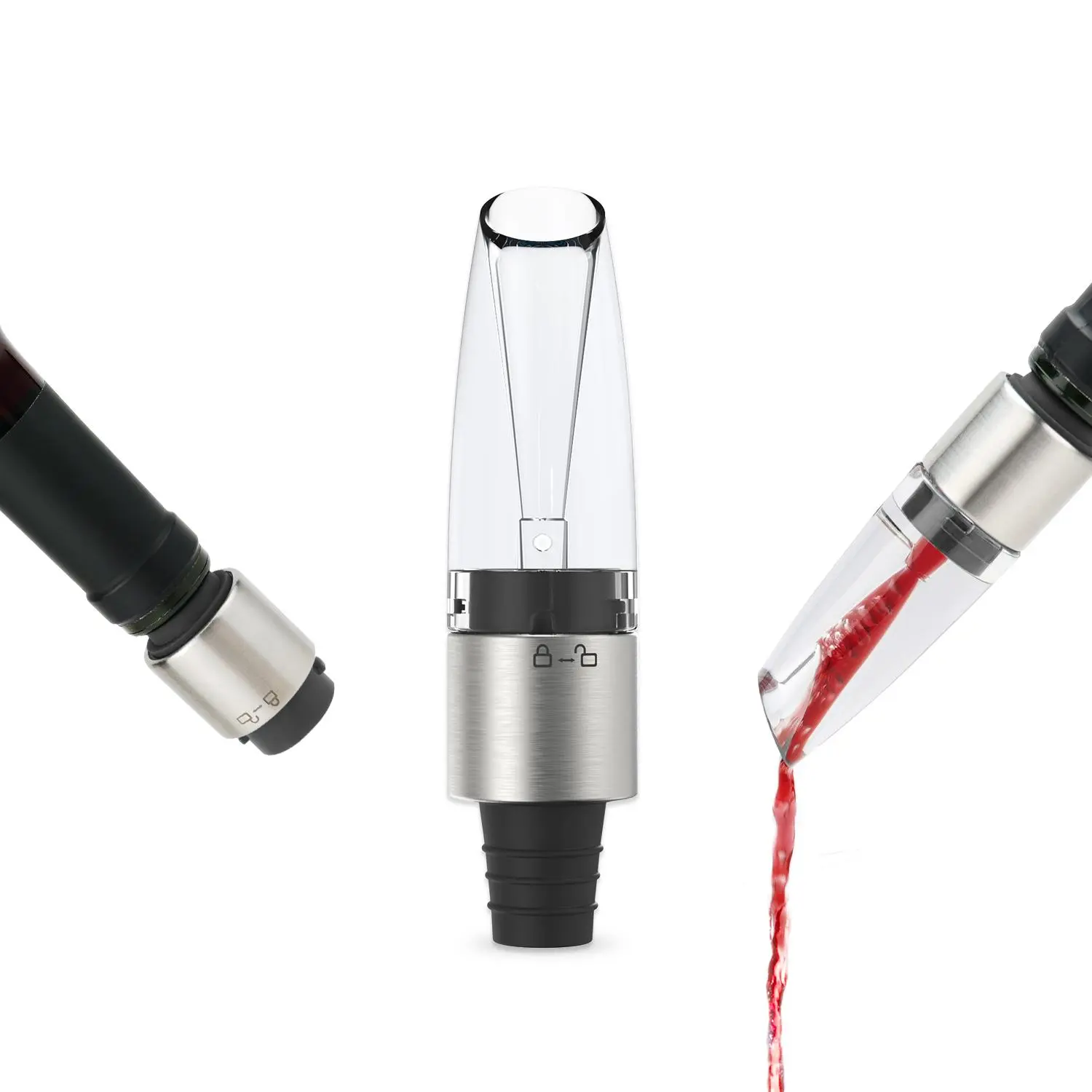 2-in-1 Wine Aerator Pourer & Stopper, 1 Box Premium Wine Air Aerator Pourer Decanter Spout Dispenser, Bar Utensils