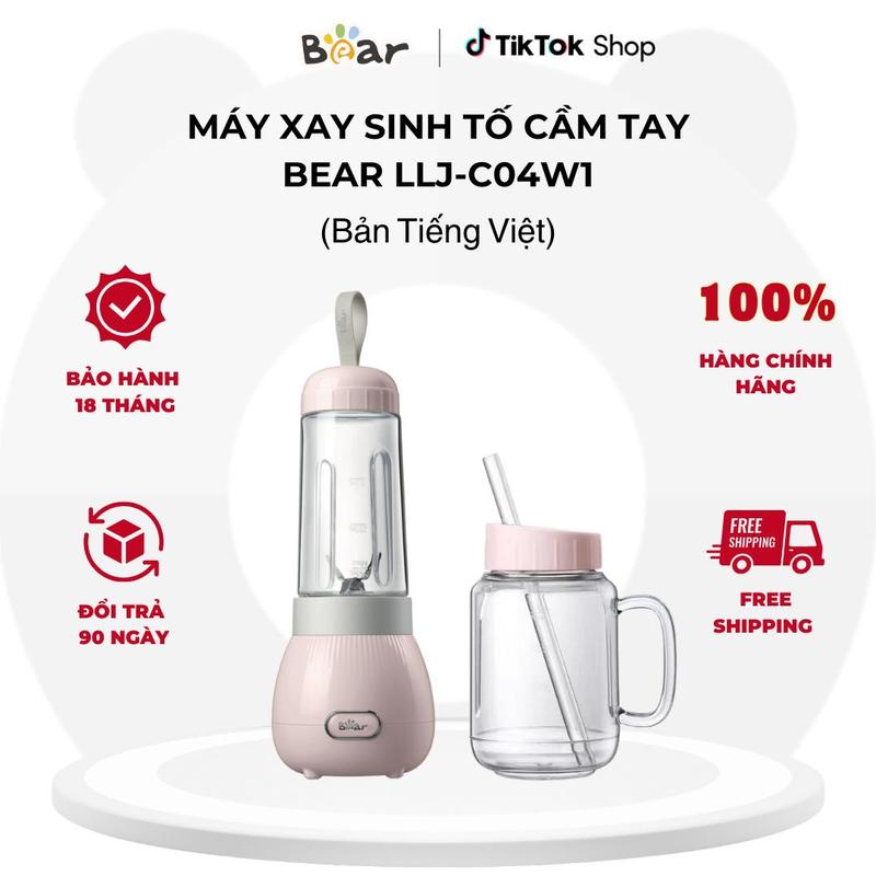 Máy xay sinh tố cầm tay Bear LLJ-C04W1 (BL-4H04M), Hàng Chính Hãng, BH 18 Tháng
