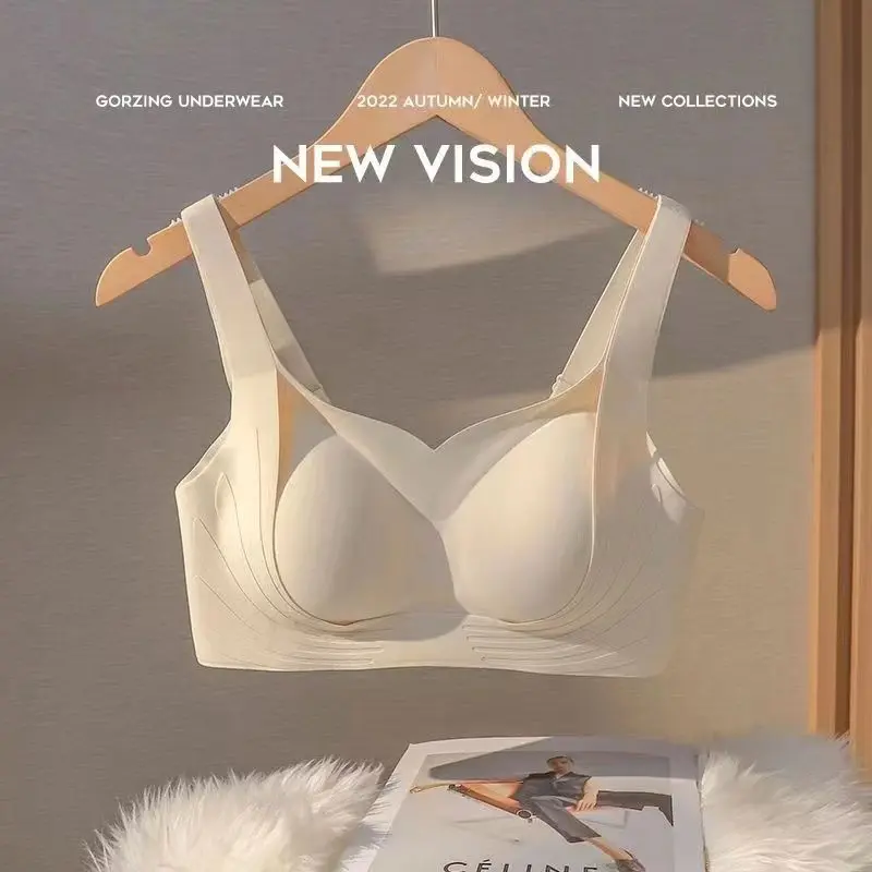 Women's bra, sizes 34-40ABC CUP non-marking underwear, ladies anti-sagging, large chest show small chest, no steel ring sports gathered back, thin bra