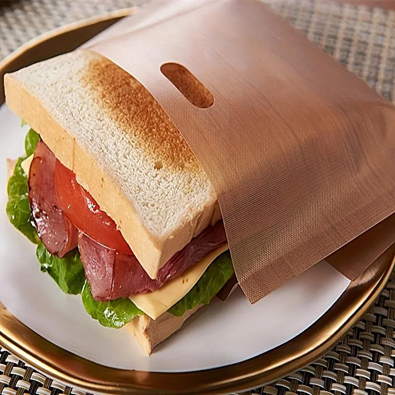 Toaster Bags, 5 Counts Non-stick Reusable Grilled Cheese Toaster Bags, Heat Resistant for Grilled Cheese Sandwiches, Chicken, Nuggets, Panini and Garlic Toasts, Birthday Gift Ideas 6