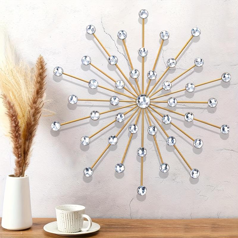 Hiasan Dinding Starburst Besi, Reka Bentuk Elegan, dengan Kristal ...