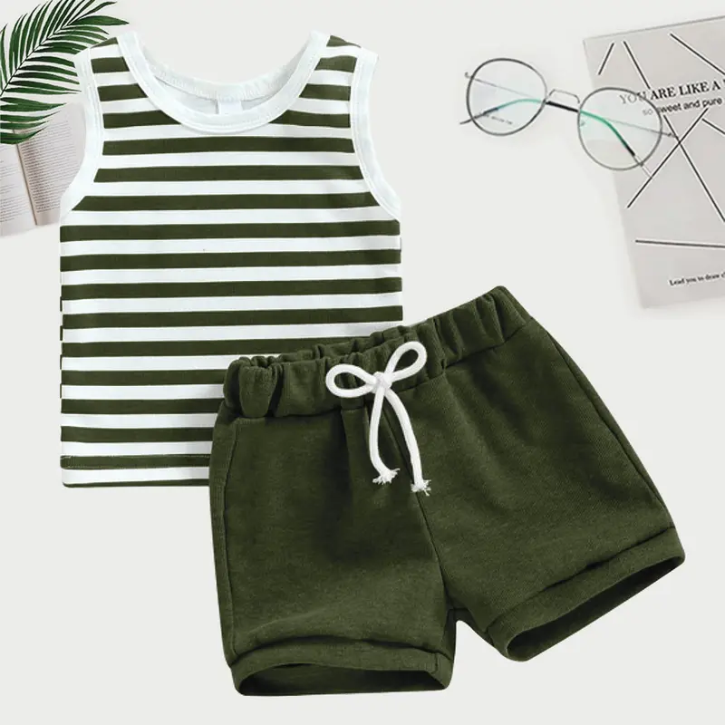 LOLEE - Setelan Singlet Anak Salur somi Unisex 2