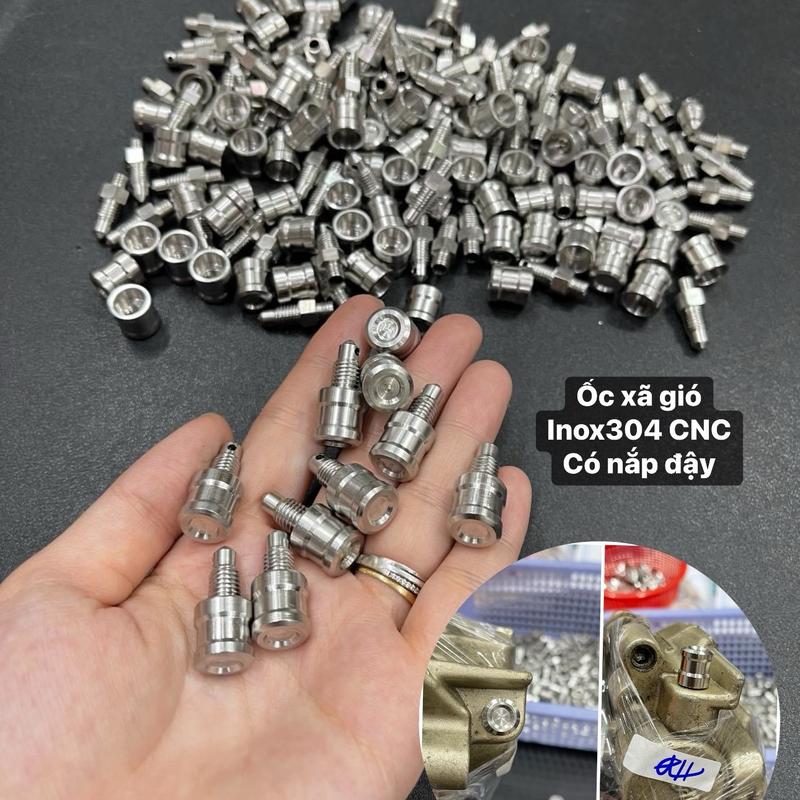 Ốc xả gió Inox304 CNC có nắp đậy Heo Zin - Nissin Adelin - Brembo - Frando ...