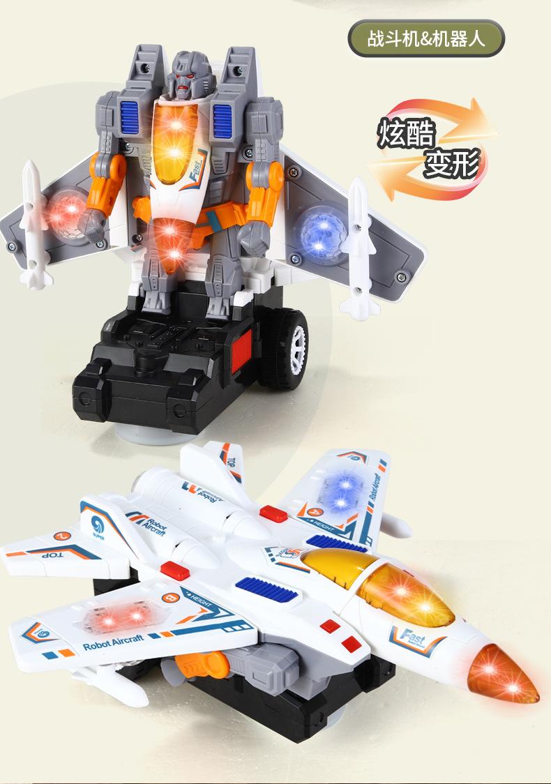 Product Introduction of Children's Electric Universal Deformation Flying Locomotive Light Music Tank Automatic Robot Police Car Toy 4
