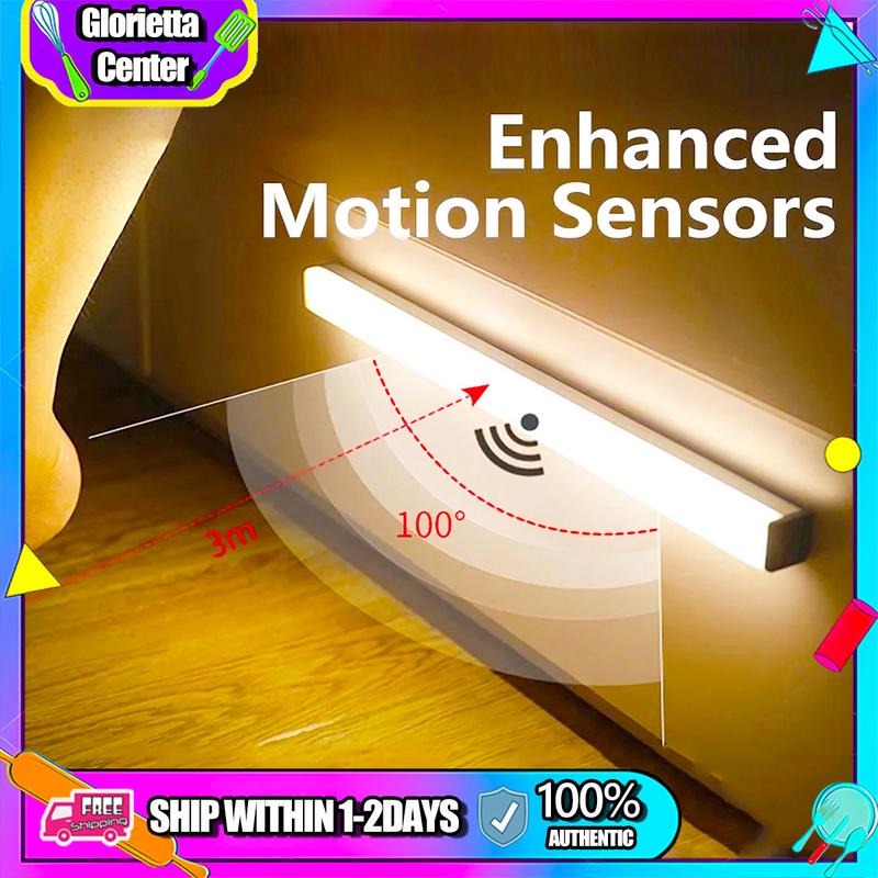 Product Introduction of Daily DiscountJapanese Original Motion Sensor Night Light LED Wireless USB Charging Night Light, Suitable for Kitchen, Bedroom, Bedside Smart Wardrobe, Cabinet Night Light 1