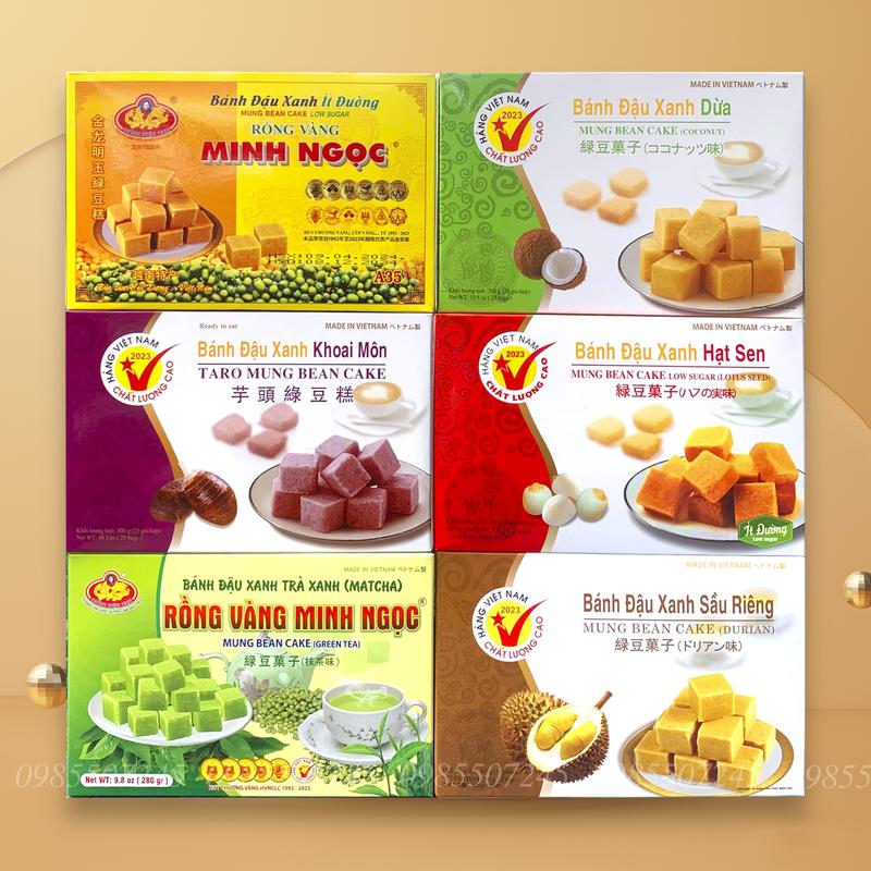 Bánh đậu xanh Rồng Vàng Minh Ngọc 6 vị 300g - Bánh đậu xanh Hải Dương