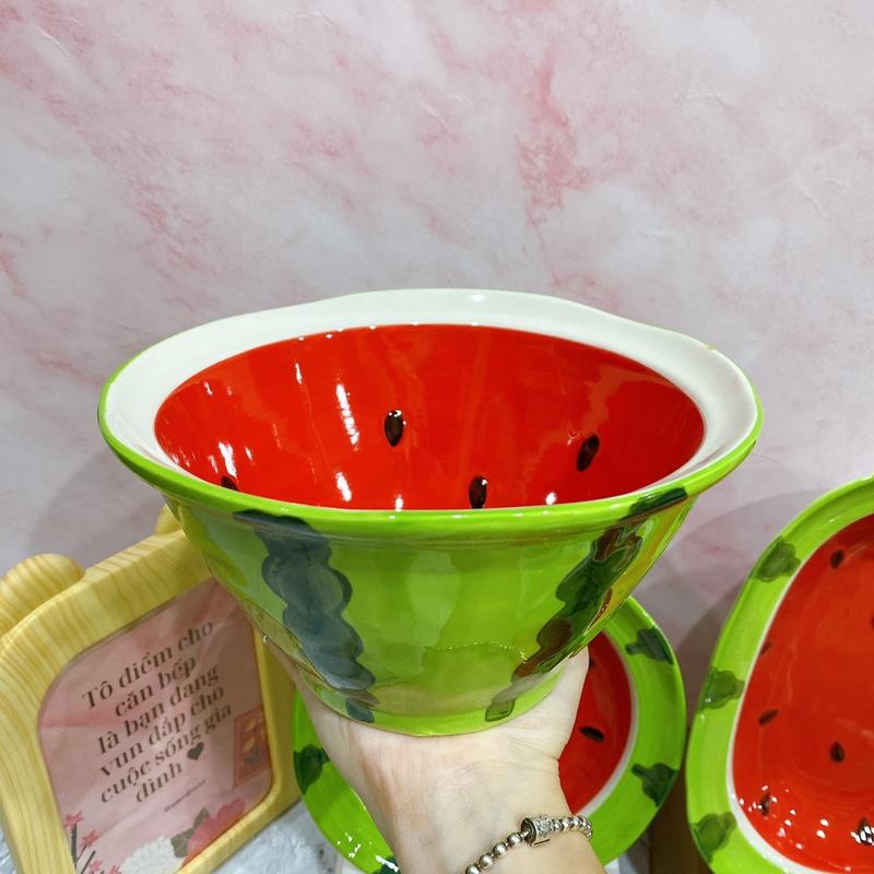 Bát đĩa lẻ mẫu dưa hấu dễ thương 1