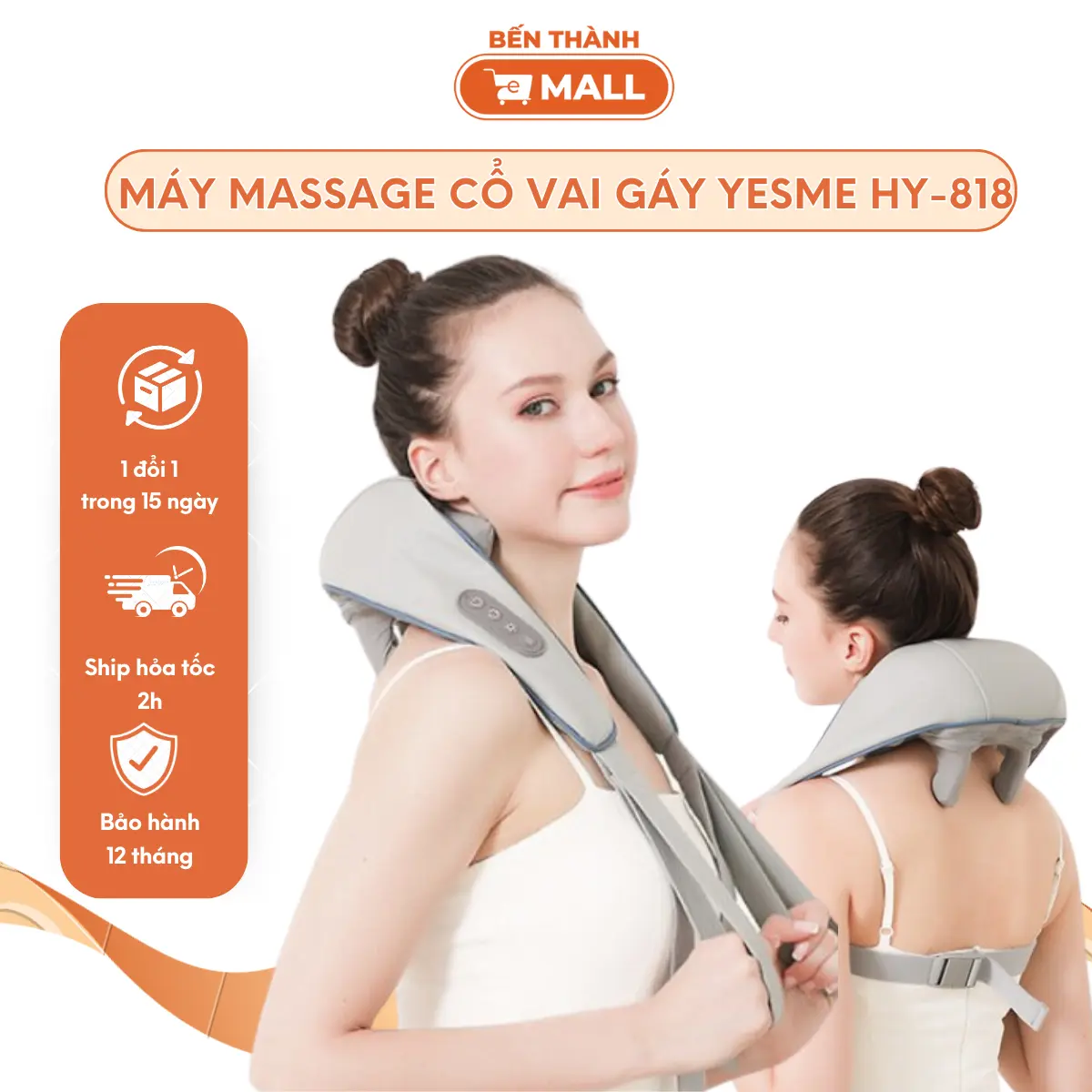 Đai massage cổ vai lưng Massager chế độ xoa bóp & hồng ngoại