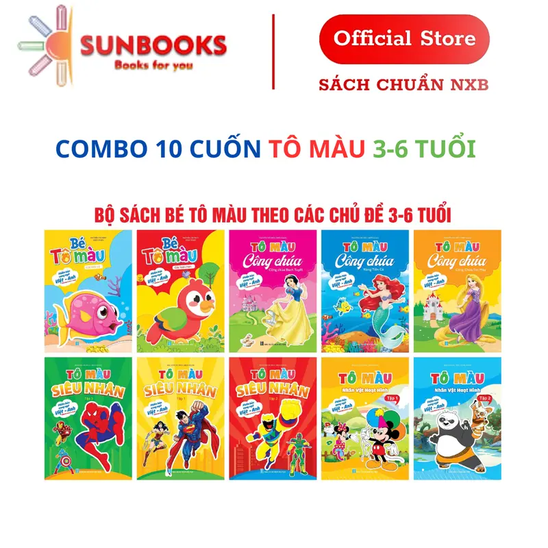 Sách Tô Màu - Bộ 20 Cuốn Tô Màu Song Ngữ Cho Bé Nhiều Chủ Đề Cho Bé Thoả Sức Sáng Tạo - Cho Bé 3-6 Tuổi 2