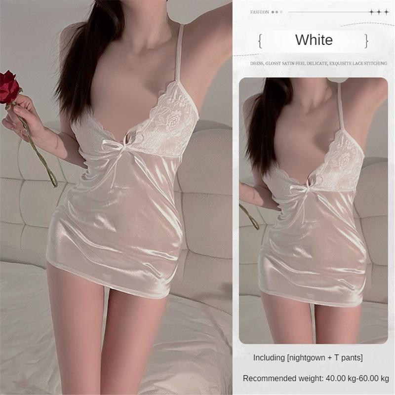 Đồ Ngủ Nữ, Phong Cách Dễ Thương Và Gợi Cảm, Ren Mỏng Với Thiết Kế khoét Ngực, Vai Thơm Làm Đẹp, Lưng Đẹp, Váy Ngủ Nữ, Màu Trơn, Thoáng Khí, Mềm Mại, Thích Hợp Mặc Ở Nhà Cho Nữ