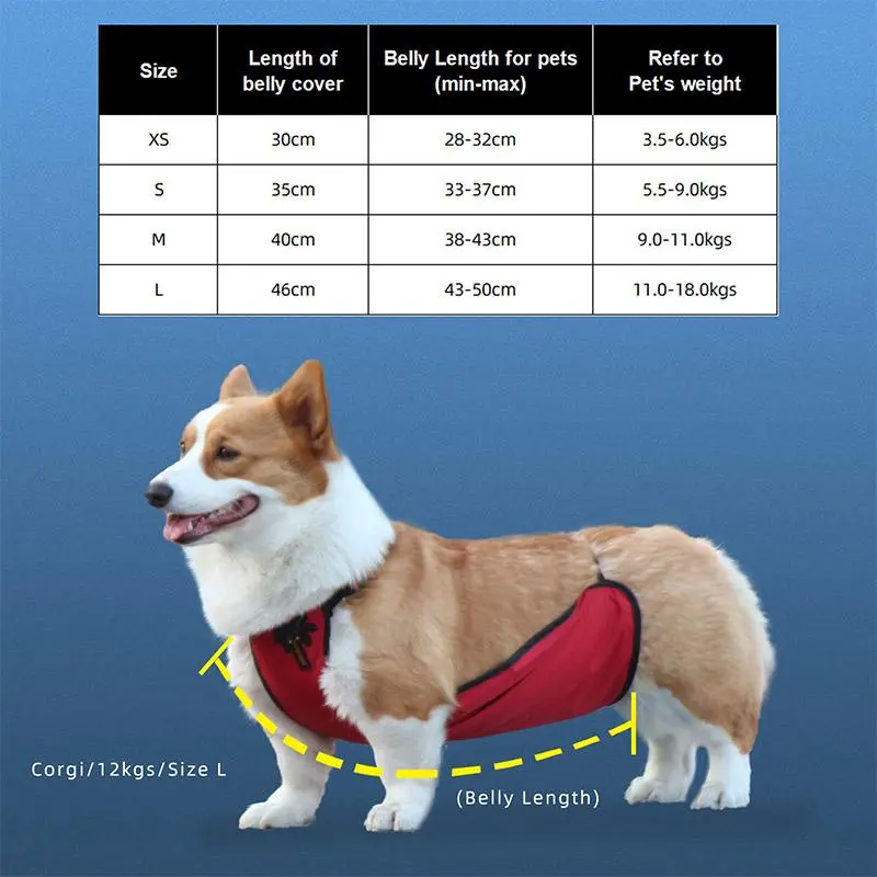 Waterproof Pet Bellyband Raincoat, Cute Dog Belly Raincoat with Reflective Strip, Pet Clothes, Dog & Cat Clothing Supplies 1