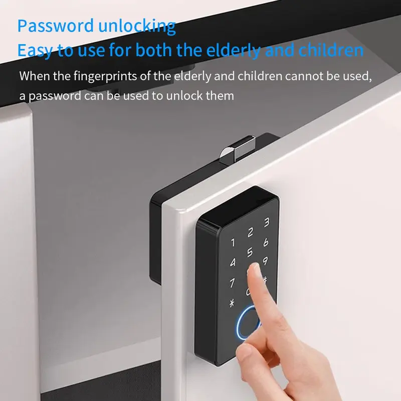 Smart Door Lock, APP Fingerprint Smart Drawer Cabinet Invisible Lock, IC Card Unlock Cabinet Furniture Electronic Keyless Sensor Lock 5
